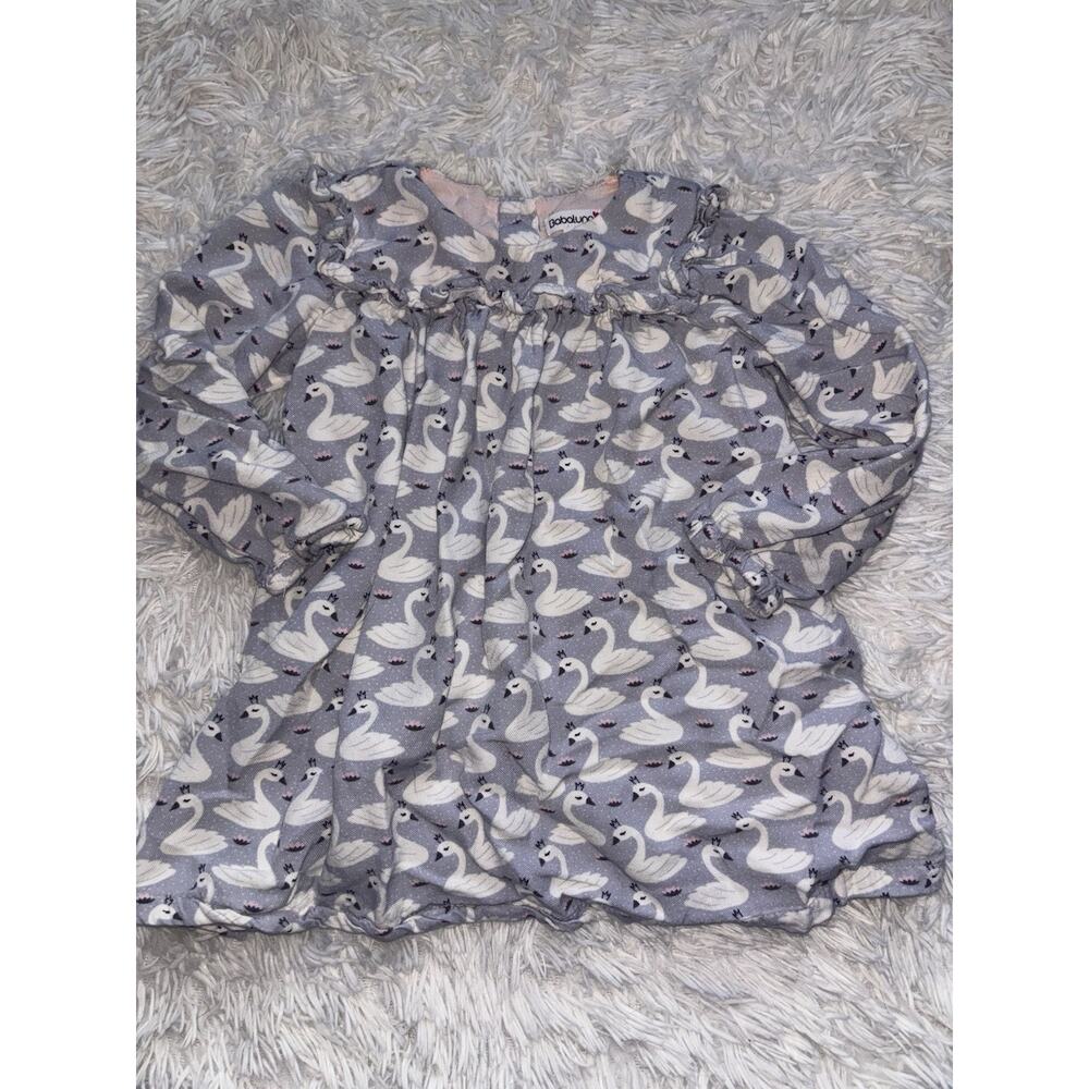 Babaluno toddler girl sz. 18/24 mo. swan design dress. Beautiful quality, soft